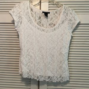 BOSON PROPER White Lace Top